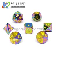 Rainbow Metal Dice Set for Board Game