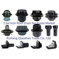 Korea Cast Iron Roof Drain with No-Hub &amp;amp; Thread Outlet for Roof Drainage