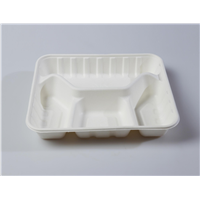 4-Comp Quality Disposable Biodegradable Tray(Waterproof, Oil-Proof, Fit to Microwave)