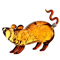 1000ml Handmade Rat Mouse Animal Shaped Glass Whisky Wine Alcohol Glass Bottle