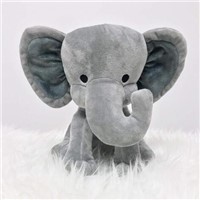 Bed Decorative Grey Stuffed Elephant Animal Plush Toy