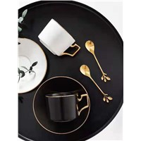 European-Style Small Luxury Trace Gold Coffee Cup Set Household Cups &amp;amp; Dishes Ins Wind