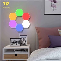 Hexagonal Wall Lamp Creative Geometry Assembly LED Night Light Smart Dimmable Touch Sensitive Modular Light