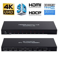 Metal HDMI Splitter 1x8 3D HDR 4K*2K