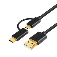USB2.0 Type-C 2 in 1 Cable Type-A to Type-C &amp;amp; Micro B