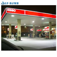 Prefab Light Steel Structure Design Filling Toll Gas Petrol Station Roof Canopy