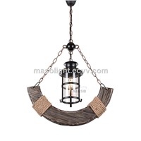 Antique Wooden Chandelier Pendant Lamp Wood for Bar Lights Decor