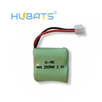 Hubats 1/2AAA*2 NiMH 2.4V 250mAh AAA Ni-MH Batteries for Wireless Paging Systems Cordless Phone