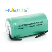 Hubats Ni-MH D 10000mAh 1.2v Rechargeable Battery High Drain D Cell Batteries for Flashlight, Medical