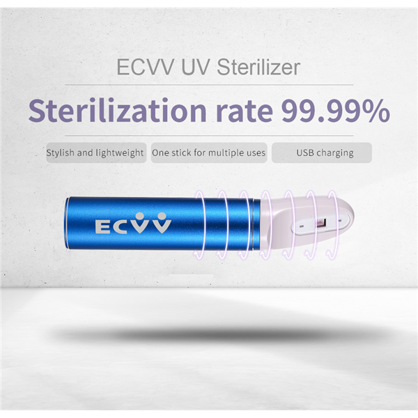 ECVV Portable Sterilizer Wand Handheld UV Light Sanitizer Disinfection Wand Ultraviolet Portable Efficient Disinfector