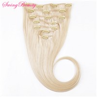 Best Selling Full Head Set Clip In Natural Human Hair Extensoins 100% Cuticle Remy Hairs