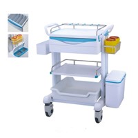 ABS Medicine Crash Cart Hospital Equipment Treatment Trolley Multi Function