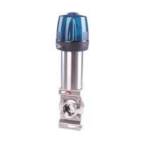 DIN Stainless Steel Pneumatic Clamp Butterfly Valves with C-Top Head