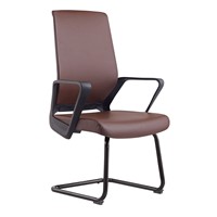Modern Office Waiting Room High Back Brown Leather Chair Made In Foshan