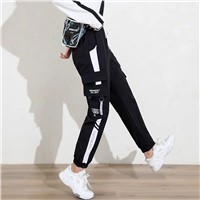High Bodysuit Women Loose Bf Wind Band Feet Sports Thin Students 2020 Summer New Casual Pants