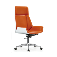 High Back Orange &amp;amp; White Swivel Chair