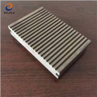 Anti UV Waterproof Exterior Grooved WPC Wood Composite Decking Covering Hollow Deck Board 140*23mm Outdoor