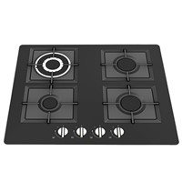 SHINOR HFS604TGB Built In Tempered Glass Gas Hob