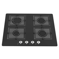 SHINOR HFS604XGB Built In Tempered Glass Gas Hob