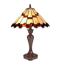 Tiffany Lamp - 14&amp;quot; Diameter Table Lamp w/Metal Base(NSC141874A-N054ABD )