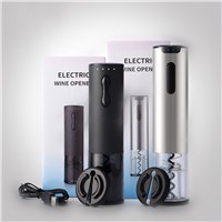Custom Logo Stainless Steel USB Charging Auto Electric Wine Opener with Foil Cutter