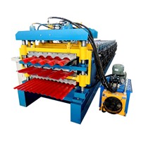 High Quality Three Layer Roof Sheet Glazed Tile Roll Forming Machine Metal Profile Tile Making Machinery
