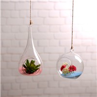 Hanging Glass Terrarium Vase Home Decoration Water Drop Shanged Hanging Wedding Decorative Glass Gift