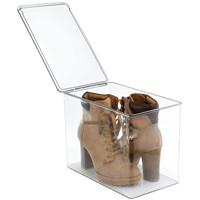 Luxury Customized Clear Acrylic Drop Front Shoe Box Display Shipping Quickly