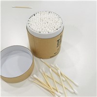 Plastic-Free 100% Biodegradable Bamboo Cotton Buds for Ear Cleaning Cylinder Box Customized Logo