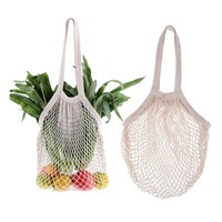 Zero Waste 100% Biodegradable Cotton Shopping Mesh Bag Custom Logo Multiple Use Fruit&amp;amp;Vegetable Bag