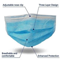 3ply Adult Use Protective Mouth Cover Earloop 17*9.5cm