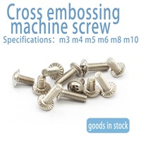 Stainless Steel Round Head Cross with Pad Embossed Anti-Skid Tooth Machine Screw M3m4 with Pad Machine Wire