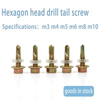 Manufacturer Direct Sale Hexagon Head Drill Tail Screw Wholesale Hexagon Head Self Drilling Customized Drilling Tail Scr