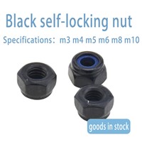 Carbon Steel Black Lock Lock Anti Slip Nylon Self-Locking Loose Nut