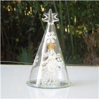 7*12cm Spun Glass Christmas Tree Table Decorations Mall Holiday Party Window Props