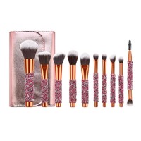 Professional Makeup Brushes 10PCS Diamonds Makeup Brush Set Kit with Cosmetic Private Label &amp;amp; OEM