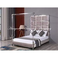 Home Furniture Set Vluxury Stainless Steel Upholstery Bed Furniture