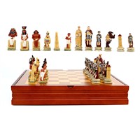 Egyptian Roman War Theme Resin Chess Set