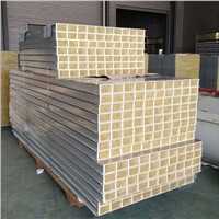 Wall &amp;amp; Roof Glass Magnesium Rock Wool Sandwich Panel for Steel Warehouse