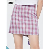 [Omori] Semma Skirt Slip Women's Summer 2021 New Stretch Girl Retro Plaid A-Line Skirt