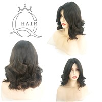 A16 Inches Color 2-6# Highlight Heavy Density Silk Top Jewish Wig One Time Wave Virgin Hair Wig
