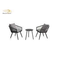 Leisure Outdoor Garden Patio Rope Weaving Aluminum Frame Table Chair Sets