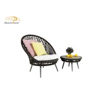 Popular Outdoor Garden Patio Rope Weaving Aluminum Frame Chair with Coffee Table