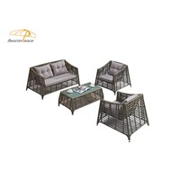 Garden Patio Outdoor Waterproof Rattan Weaving Aluminum Frame Sofa Furniture Sets
