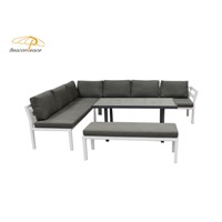 Popular Outdoor Garden Patio Aluminum Frame Sofa with Coffee Table Furniture