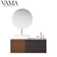 Vama 1200mm Solid Wood Sintered Stone Bathroom Vanity Set with Solid Basin with White Color 302120