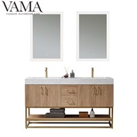 Vama 60 Inch Double Sink Bathroom Vanity Cabinet Wooden Bathroom Cabinet 789060