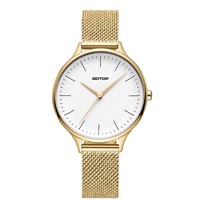 SS553-02 Gold &amp;amp; White Mesh Strap Ladies Watch Features
