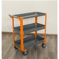 3 Tray Heavy Duty Hand Push Tool Trolley Cart for Workshop Garage Shelves