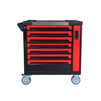 7 Drawers Rolling Tool Box Cabinet Chest Storage with Wheels &amp;amp; Stainless Steel Top for Tool Storage